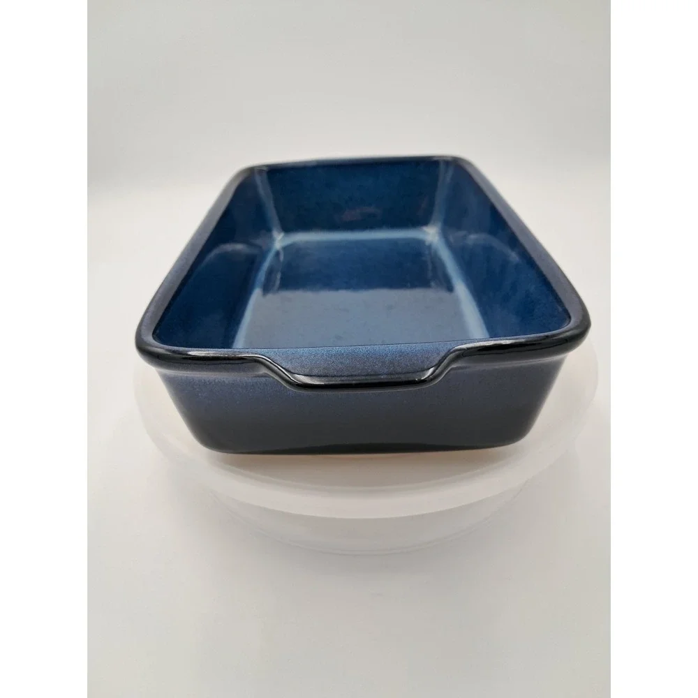 Blue Basque Ceramique Andalusian Stoneware. 13 Inch Rectangular Baker.  Needs...